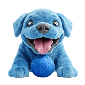 Blue Dog Toy With Ball Isolated Transparent png