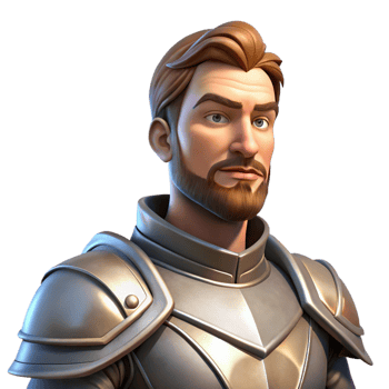 elegant rustic Portrait of a stoic knight in shining armor, heroic sunlight, digital painting style 8K png