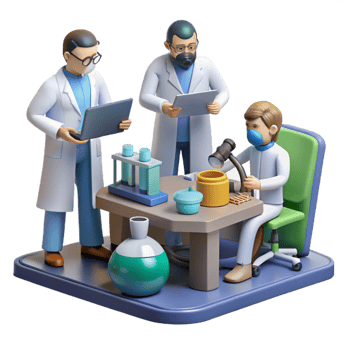 beautiful futuristic A group of scientists working on a complex technological project, laboratory setting, realistic style fine detail png
