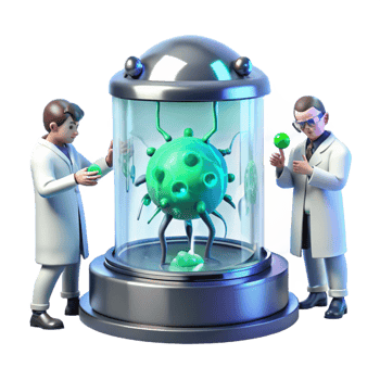 hypnotic avant garde A group of scientists in a futuristic laboratory, examining a strange alien organism contained within a force field. Bright, sterile lighting. Sci fi horror style impeccable png