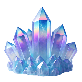 Cluster of iridescent blue crystals png