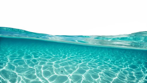 Crystal clear turquoise water, underwater view. png