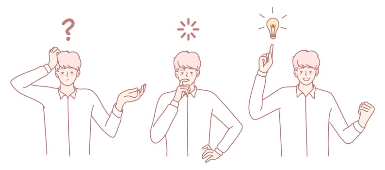 Illustration of the Creative Thinking Process to enhance analysis, art, and brainstorming vector