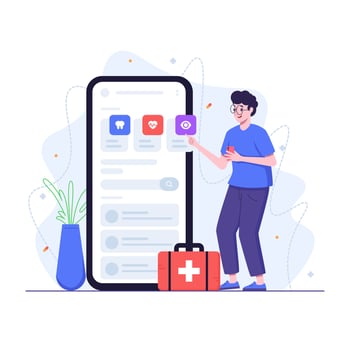 Man Using Online Medical Service vector
