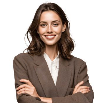 A woman in a suit and tie smiling png