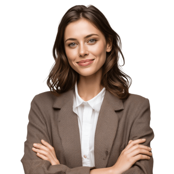 A beautiful young woman in a suit and white shirt png