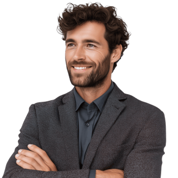 A man in a suit smiling png