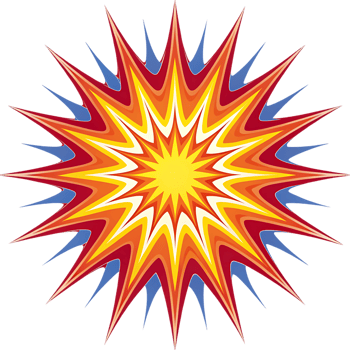 Abstract burst explosion graphic design element png
