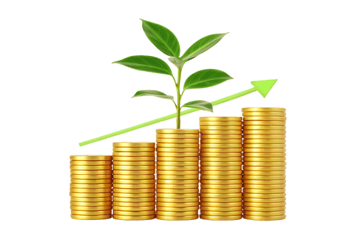 Growing money, financial success, investment growth png