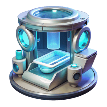 serene classic A futuristic medical bay with holographic displays and advanced technology, bathed in the cool, sterile light. Medical illustration style, clean and precise masterfully captured png