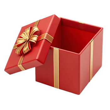 Open red gift box with gold ribbon. Surprise, present, celebration concept. png