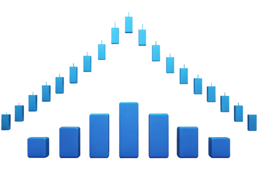 Abstract blue bar chart graphic design png