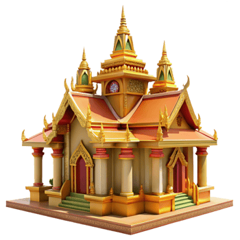 wonderful intense surreal A traditional Thai temple, ornate golden details, vibrant colors, intricate carvings, detailed architecture, ultra HD png