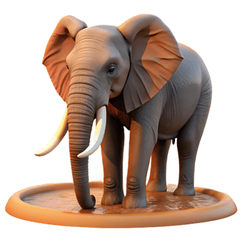 spectacular inspired A majestic African elephant drinking from a watering hole, realistic style, warm sunset lighting, dusty atmosphere png