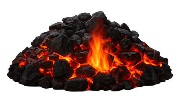 Burning coals, fire, embers, heat, energy png