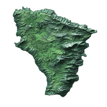 A Detailed 3D Map Of Hawaii In Green Colors With A Transparent Background png