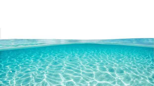Crystal clear ocean water with sandy bottom. Summer vacation, beach, sea, underwater world concept. png