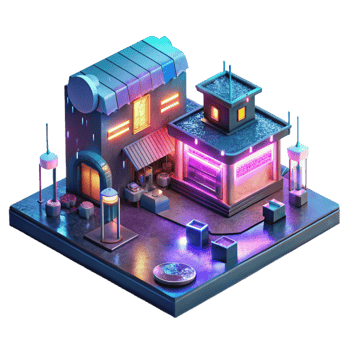 playful mesmerizing A bustling cyberpunk marketplace, neon signs in kanji reflecting in puddles on the slick, rain soaked streets, gritty and vibrant, cinematic lighting high quality png