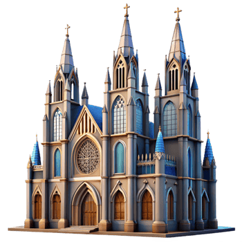 exceptional organic A towering Gothic cathedral, intricate stained glass windows, dramatic lighting, highly detailed, photorealistic, authentic png