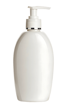 White plastic pump bottle mockup. png