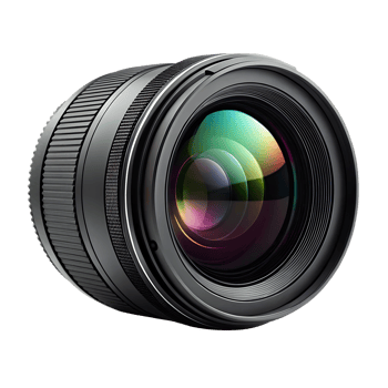 High quality camera lens, close up view. png