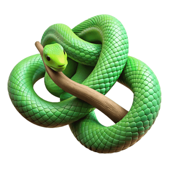 picturesque notable A slithering green mamba coiled around a tree branch, dappled jungle light, hyperrealistic render png