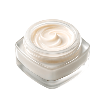 Close up of luxurious face cream in a jar. png