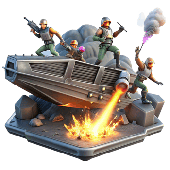 rare classic A group of space pirates boarding a derelict spaceship, laser fire illuminating the scene, smoke and debris filling the air. Comic book style, dynamic composition professional png