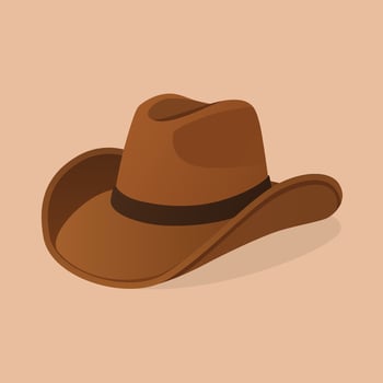 Simple Brown Western Cowboy Hat Flat Illustration vector