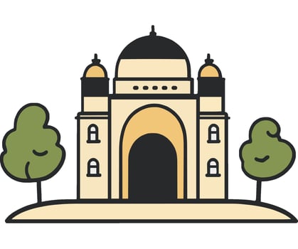 Historic Monument and Green Trees in Urban Landscape vector