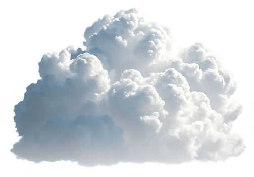 Fluffy cumulus cloud isolated on white background png