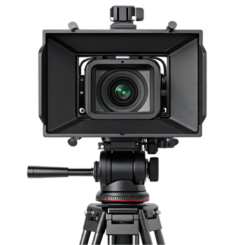 Professional camera on tripod, ready to film. png
