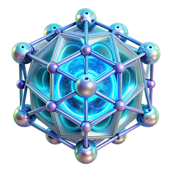 elegant sought after Geometric fractals forming a complex, interconnected network, glowing with soft bioluminescent light, in a cyberpunk aesthetic png