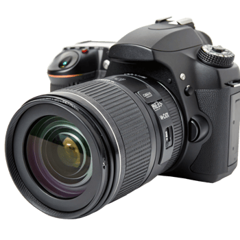 DSLR Camera Body with Lens Close Up Shot png