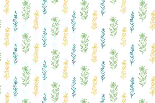 flower and stem continuous sketch in seamless tile layout ideal for home textile women apparel surface prints and backgrounds vector