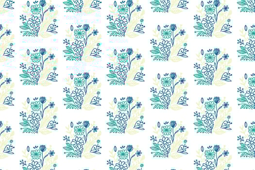seamless botanical tile pattern with floral stems and leaf sketches ideal for women apparel fashion skirts and home textile print vector