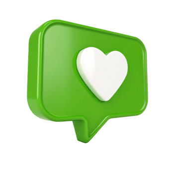 Glossy Lime Green Speech Bubble with Heart png