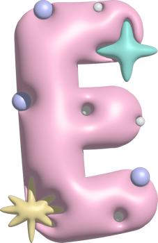 Bubblegum Pink Font Letter E png