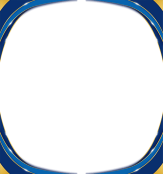 Luxury Abstract Border Background Template Blue and gold curved waves with transparent background png