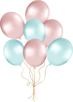 Bunch of Pearl Balloons in Rose and Green Tones, Balloons for Party Decorations png
