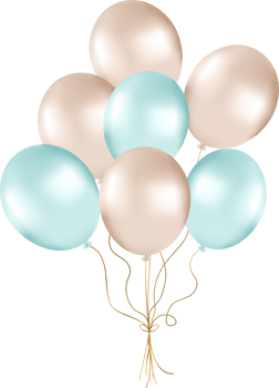 Bunch of Pearl Balloons in Gold and Green Tones, Balloons for Party Decorations png