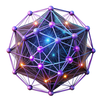 serene sought after An intricate web of interconnected lines and dots, forming a complex, abstract pattern, illuminated by a bright, neon glow, in a futuristic, data visualization style png