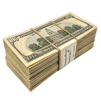 US Dollar bundle, Stack of US dollar, Dollar money, Stack of wealth and financial success on a isolated transparent backdrop png