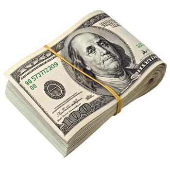 US Dollar bundle, Stack of US dollar, Dollar money, Stack of wealth and financial success on a isolated transparent background png
