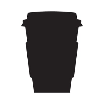 Coffee cup silhouette black vector