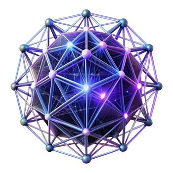 striking classic An intricate web of interconnected lines and dots, forming a complex, abstract pattern, illuminated by a bright, neon glow, in a futuristic, data visualization style expertly shot png