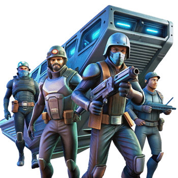 exceptional modern A group of space pirates, clad in ragged clothing and armed with laser pistols, boards a derelict spaceship. Dark, dramatic lighting. Space opera style gallery standard png