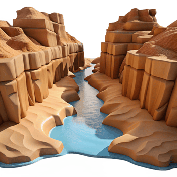 passionate mesmerizing A desert canyon carved by wind and water, dramatic and imposing, realistic style, harsh sunlight perfect clarity png