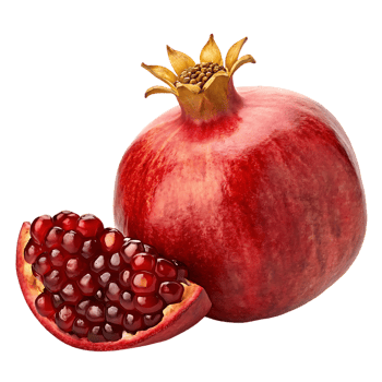 Ripe pomegranate fruit with seeds png