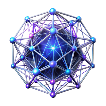 peaceful gorgeous An intricate web of interconnected lines and dots, forming a complex, abstract pattern, illuminated by a bright, neon glow, in a futuristic, data visualization style expertly shot png